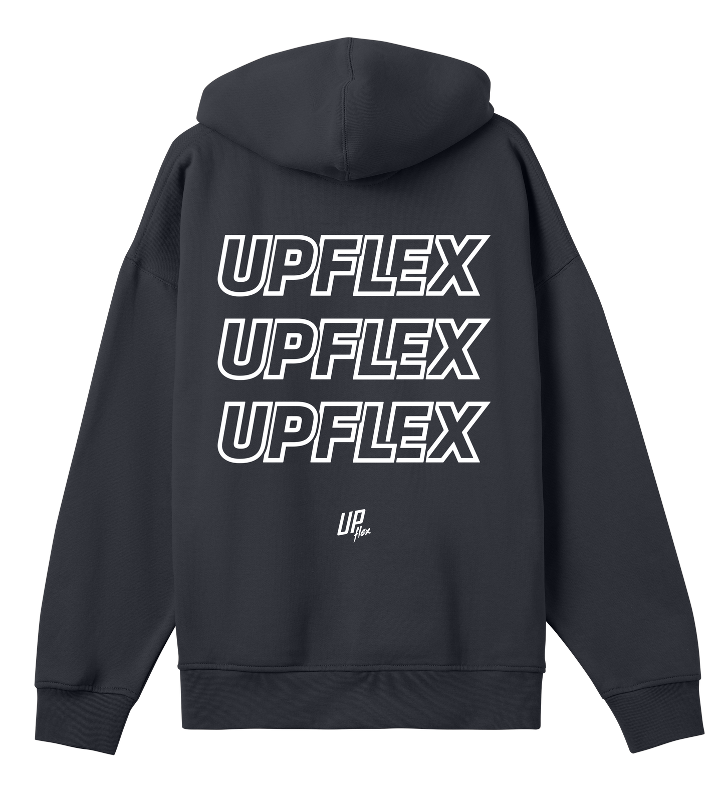 Upflex Boxy Hoodie in off-black