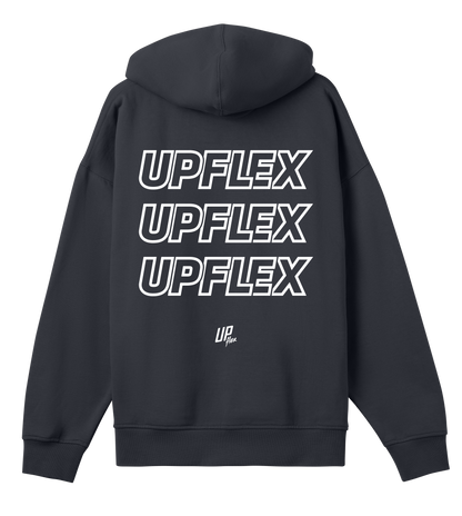 Upflex Boxy Hoodie in off-black